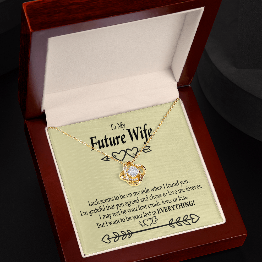 To My Fiancee Grateful Infinity Knot Necklace Message Card-Express Your Love Gifts