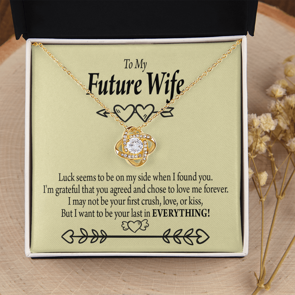 To My Fiancee Grateful Infinity Knot Necklace Message Card-Express Your Love Gifts
