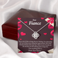 To My Fiancee I Love Everything About Us Infinity Knot Necklace Message Card-Express Your Love Gifts