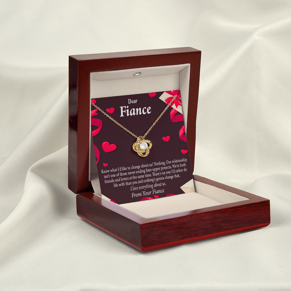 To My Fiancee I Love Everything About Us Infinity Knot Necklace Message Card-Express Your Love Gifts