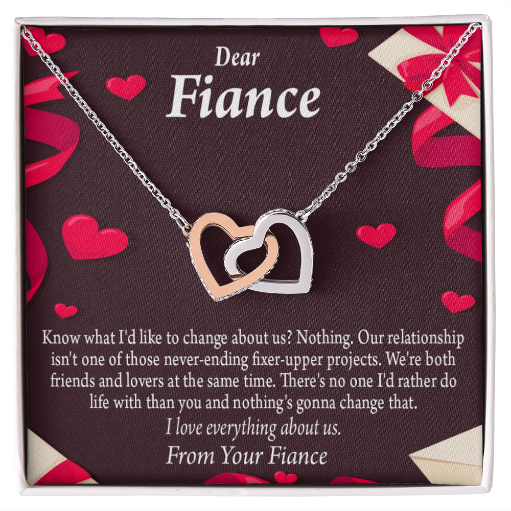 To My Fiancee I Love Everything About Us Inseparable Necklace-Express Your Love Gifts