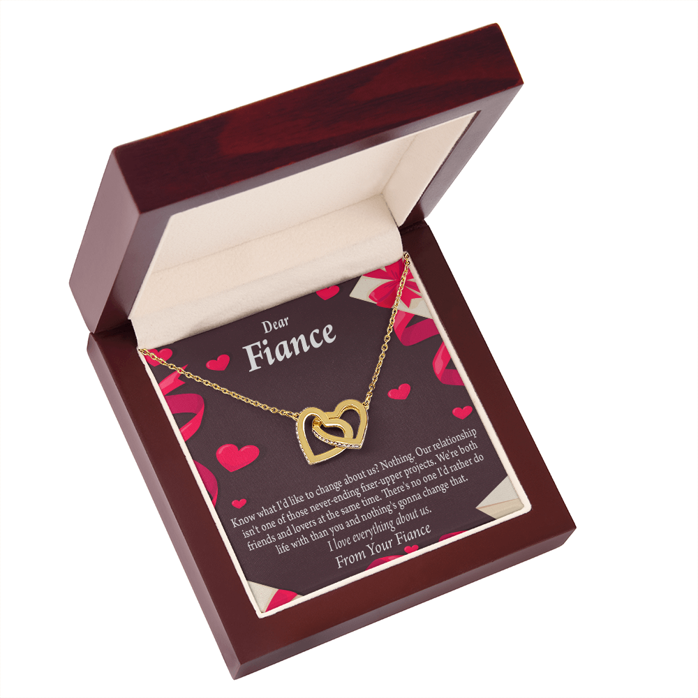 To My Fiancee I Love Everything About Us Inseparable Necklace-Express Your Love Gifts