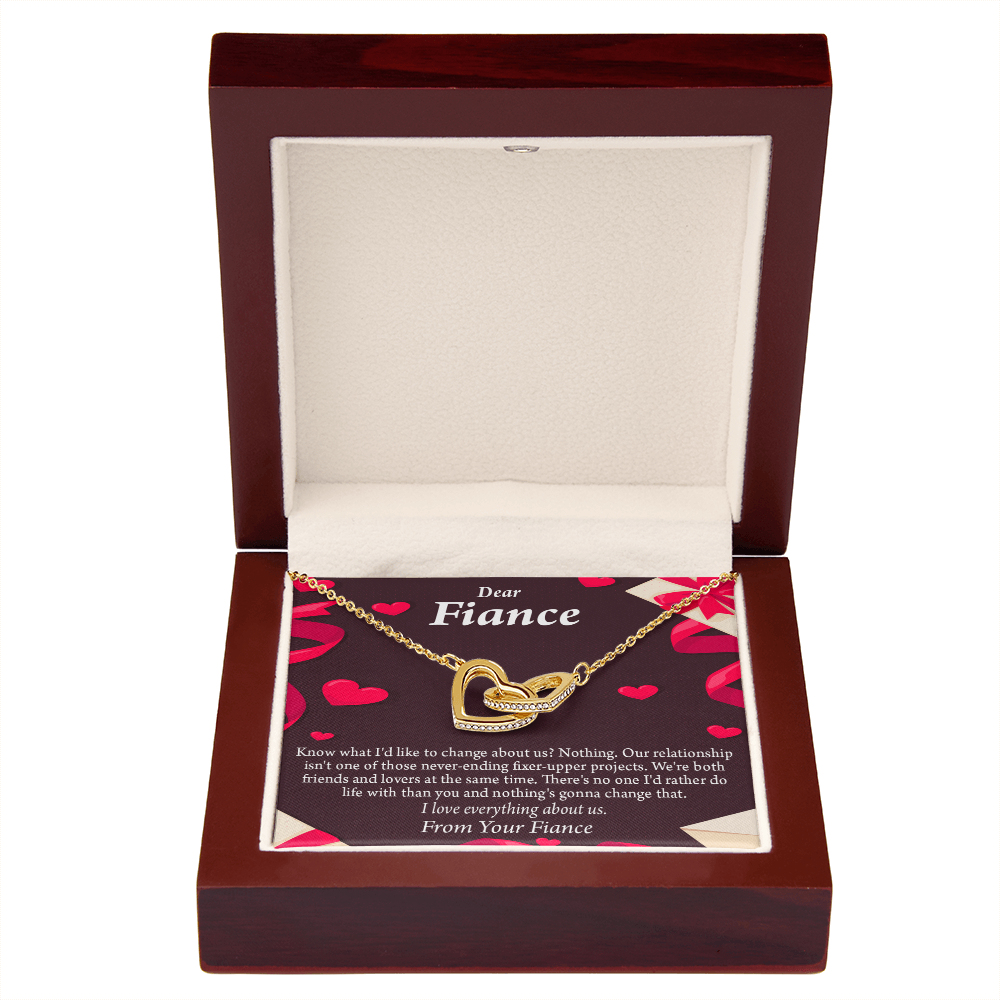 To My Fiancee I Love Everything About Us Inseparable Necklace-Express Your Love Gifts