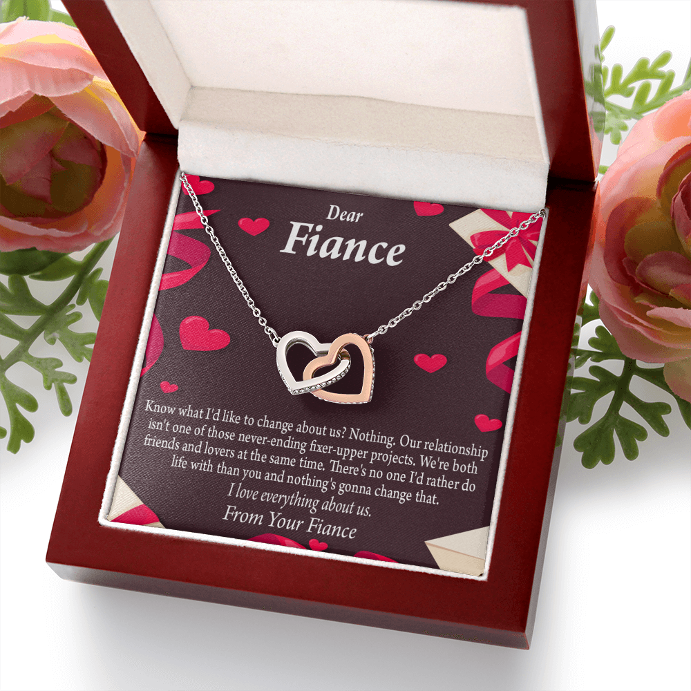To My Fiancee I Love Everything About Us Inseparable Necklace-Express Your Love Gifts
