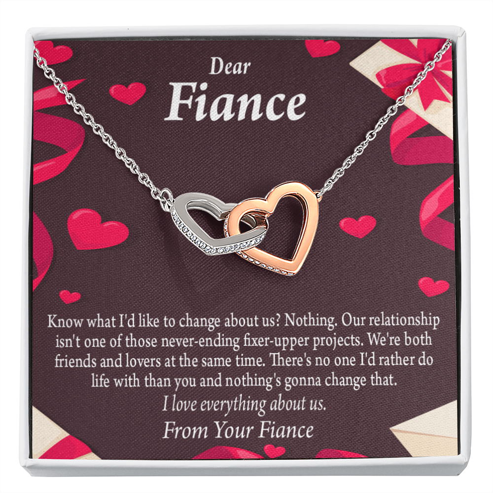 To My Fiancee I Love Everything About Us Inseparable Necklace-Express Your Love Gifts