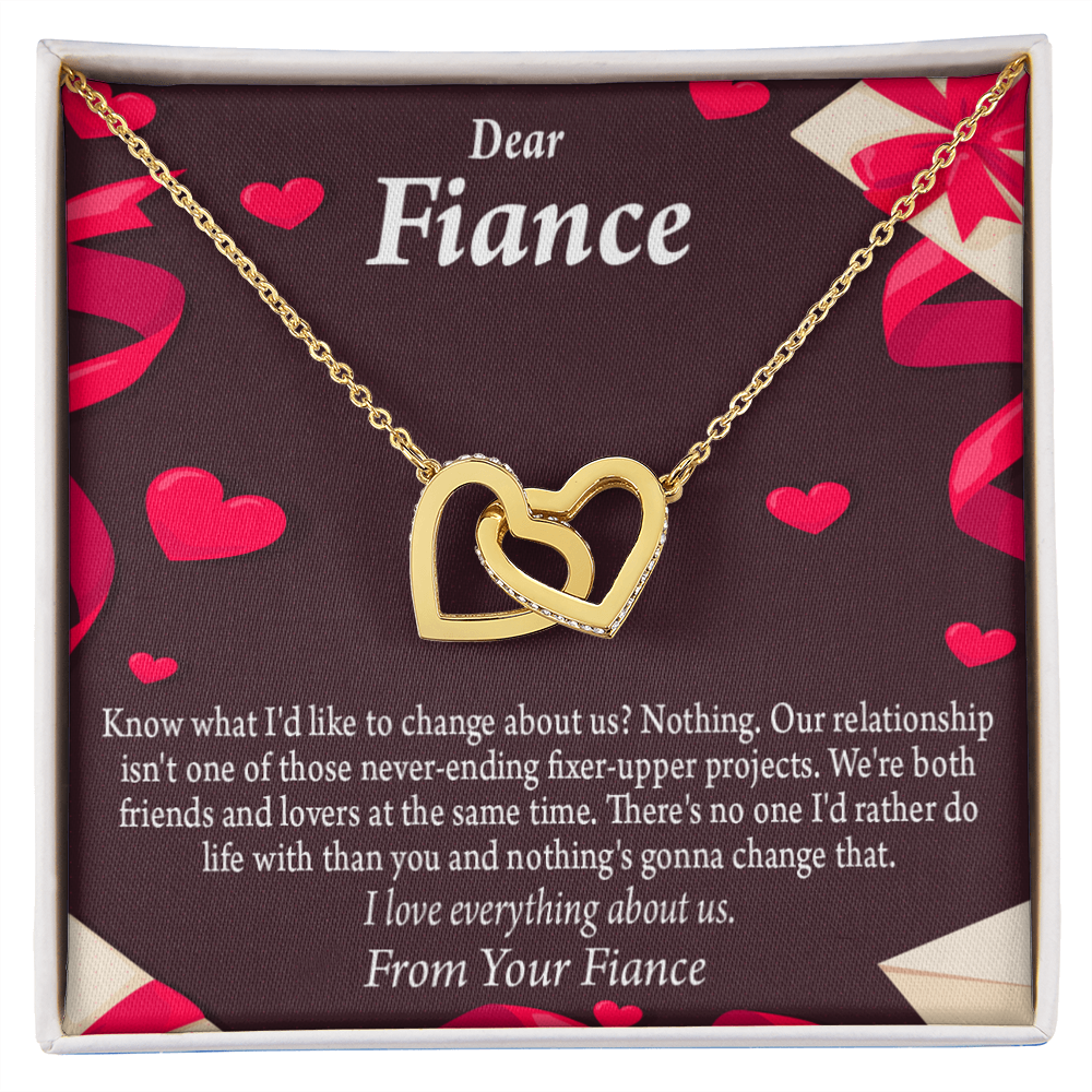 To My Fiancee I Love Everything About Us Inseparable Necklace-Express Your Love Gifts
