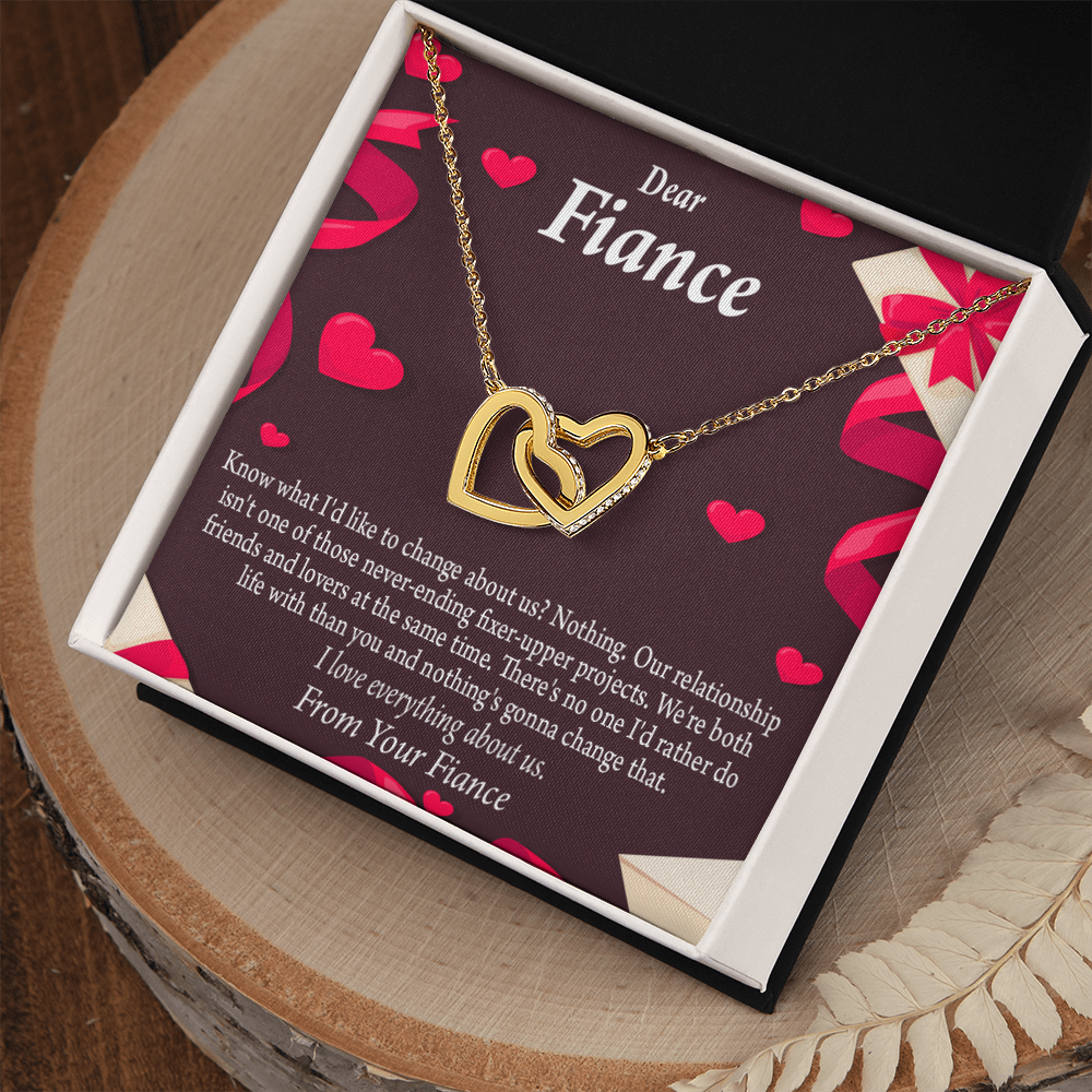 To My Fiancee I Love Everything About Us Inseparable Necklace-Express Your Love Gifts