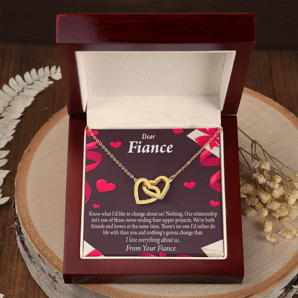 To My Fiancee I Love Everything About Us Inseparable Necklace-Express Your Love Gifts