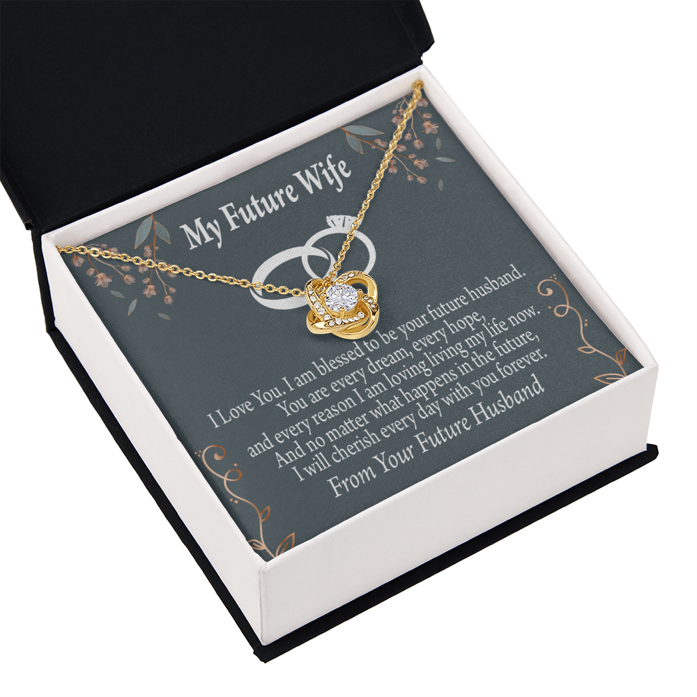 To My Fiancee I'm Blessed Infinity Knot Necklace Message Card-Express Your Love Gifts