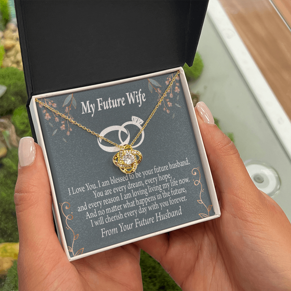 To My Fiancee I'm Blessed Infinity Knot Necklace Message Card-Express Your Love Gifts