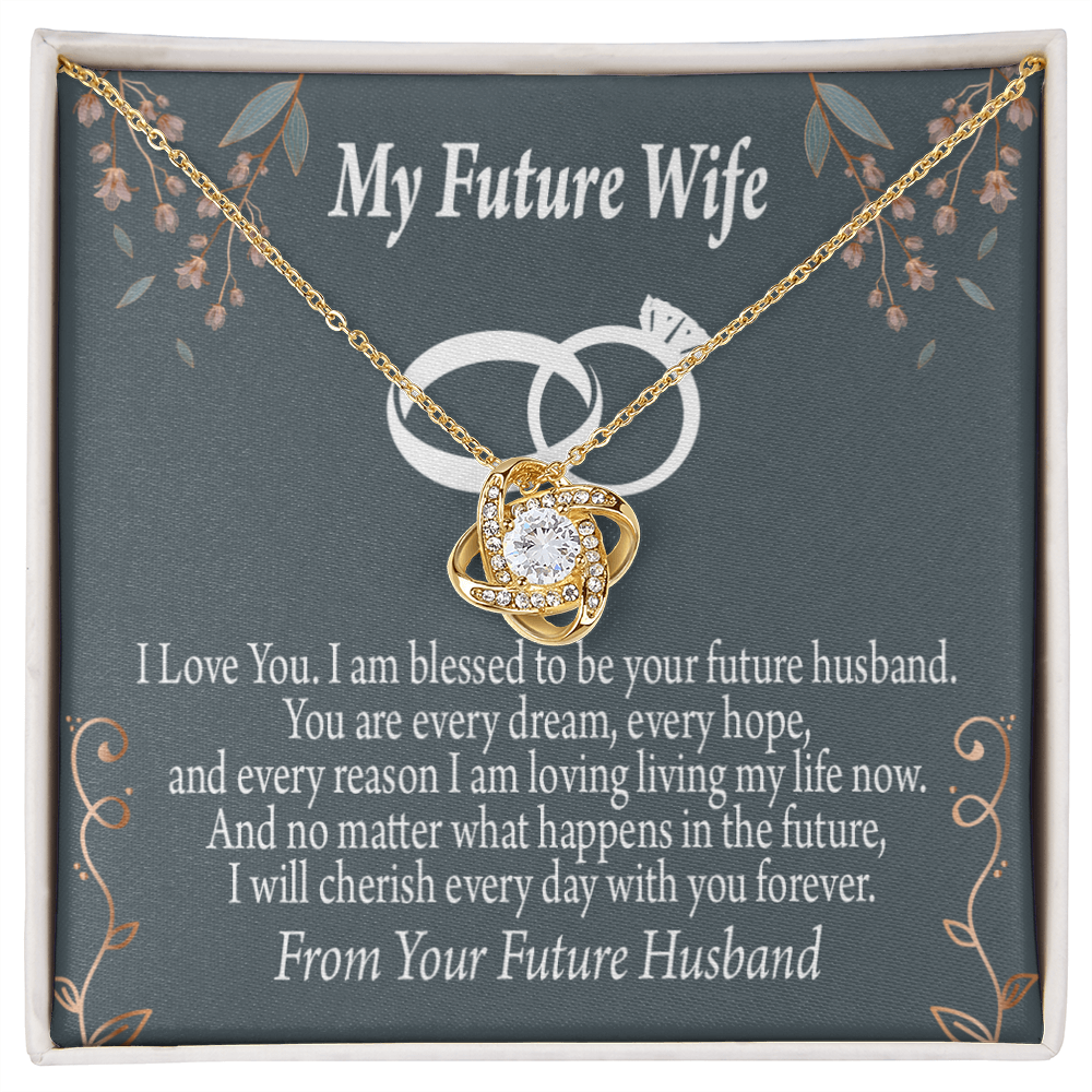 To My Fiancee I'm Blessed Infinity Knot Necklace Message Card-Express Your Love Gifts