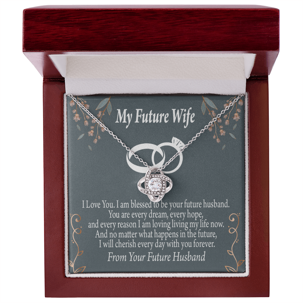 To My Fiancee I'm Blessed Infinity Knot Necklace Message Card-Express Your Love Gifts
