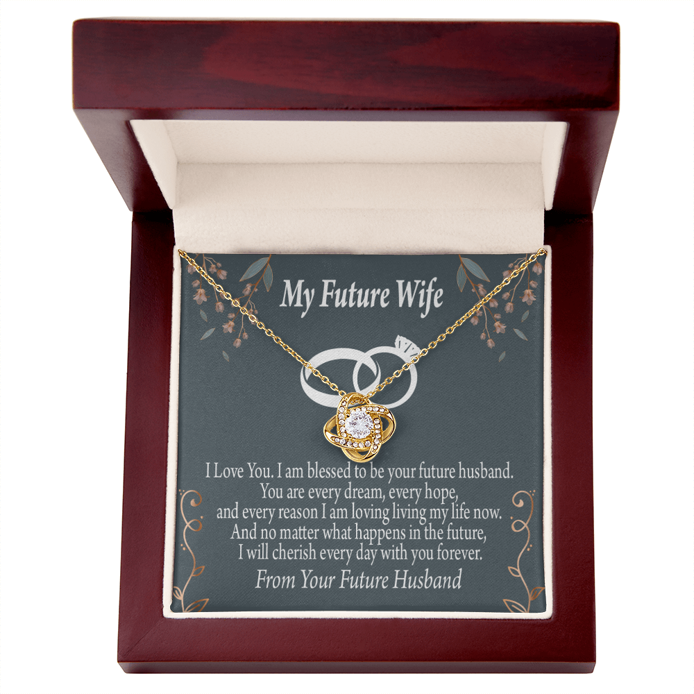 To My Fiancee I'm Blessed Infinity Knot Necklace Message Card-Express Your Love Gifts