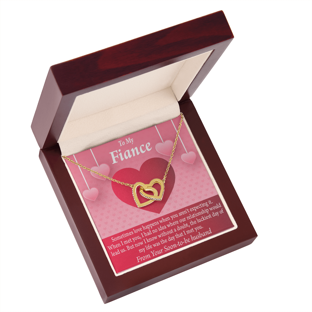 To My Fiancee I'm Lucky To Have Met You Inseparable Necklace-Express Your Love Gifts