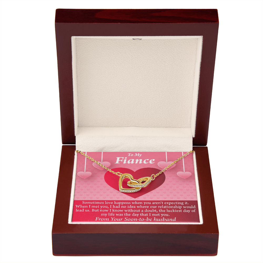 To My Fiancee I'm Lucky To Have Met You Inseparable Necklace-Express Your Love Gifts