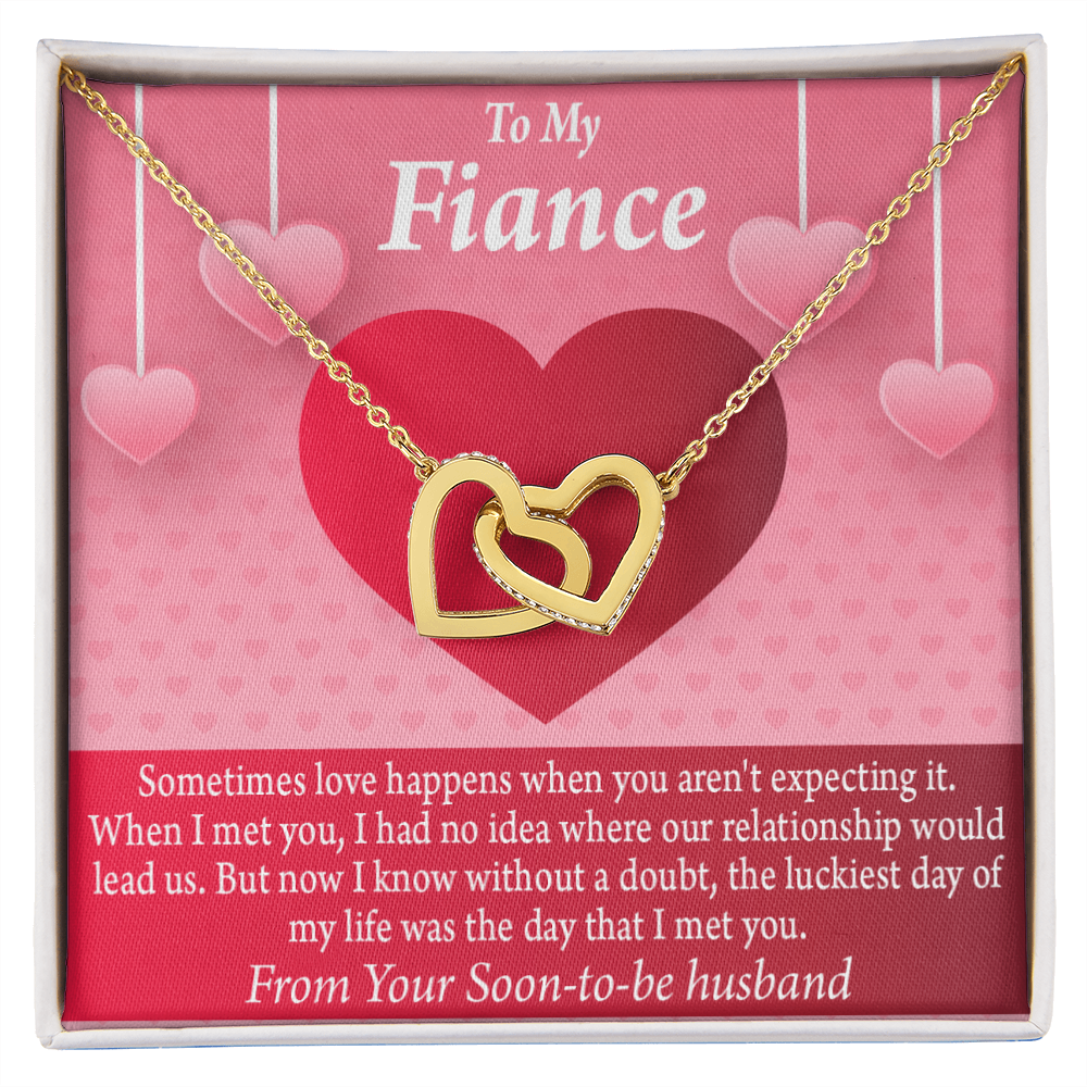 To My Fiancee I'm Lucky To Have Met You Inseparable Necklace-Express Your Love Gifts