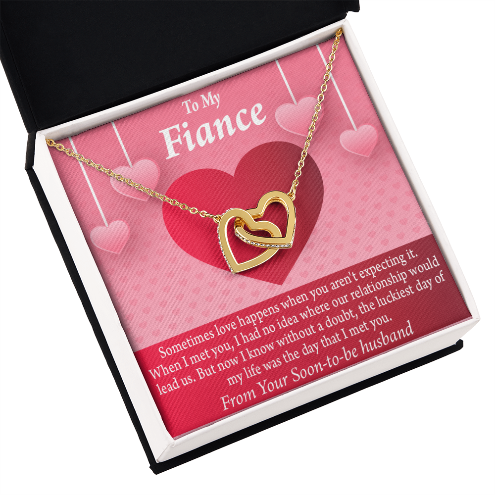 To My Fiancee I'm Lucky To Have Met You Inseparable Necklace-Express Your Love Gifts