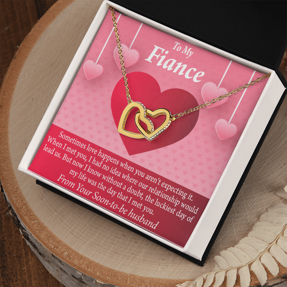 To My Fiancee I'm Lucky To Have Met You Inseparable Necklace-Express Your Love Gifts