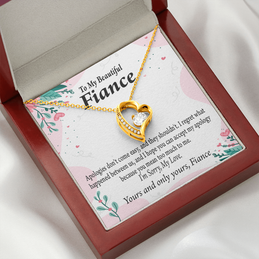 To My Fiancee I'm Sorry My Love Forever Necklace w Message Card-Express Your Love Gifts