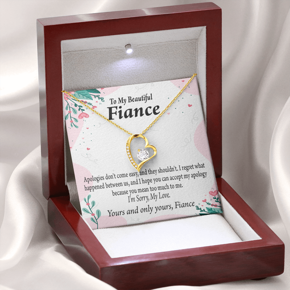 To My Fiancee I'm Sorry My Love Forever Necklace w Message Card-Express Your Love Gifts