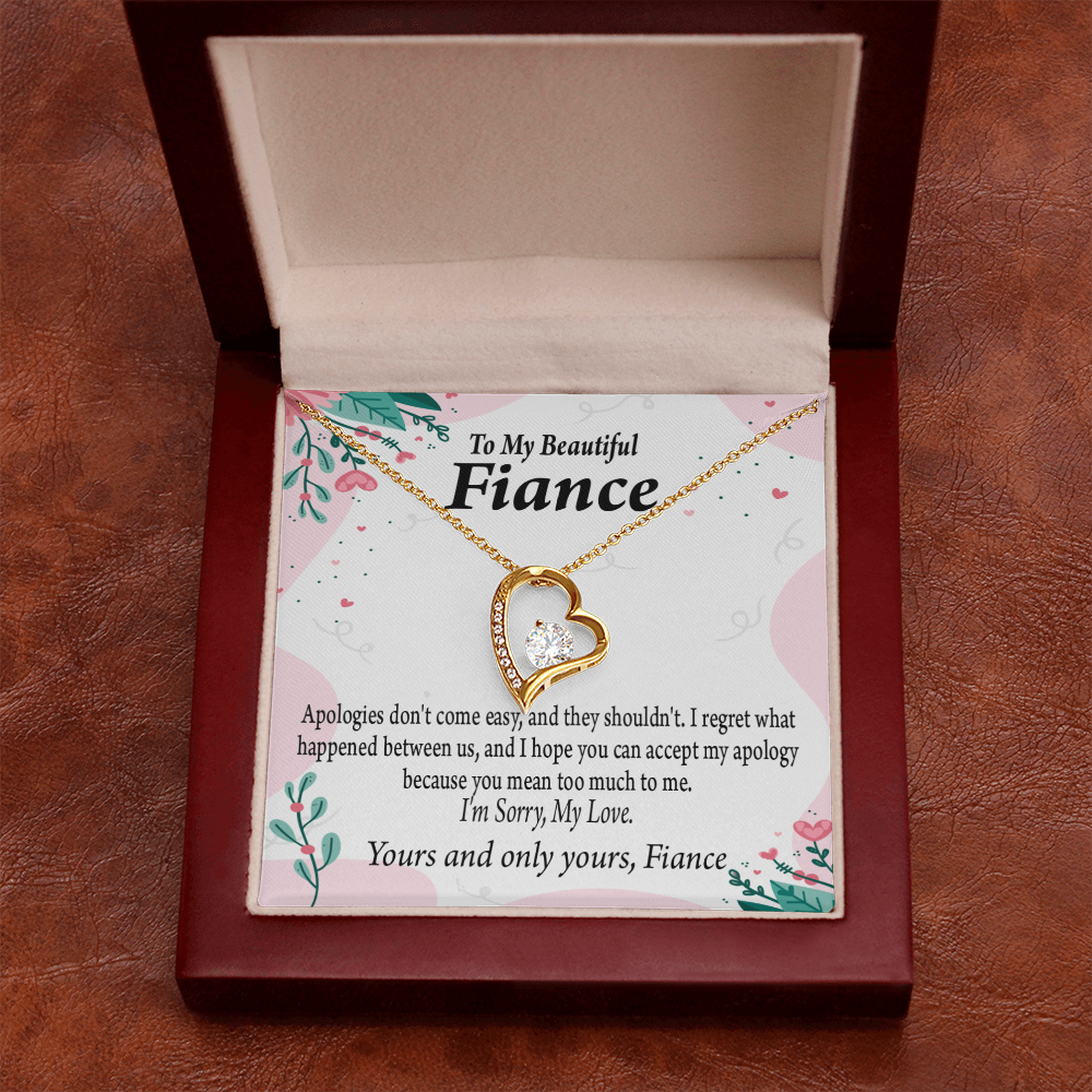 To My Fiancee I'm Sorry My Love Forever Necklace w Message Card-Express Your Love Gifts
