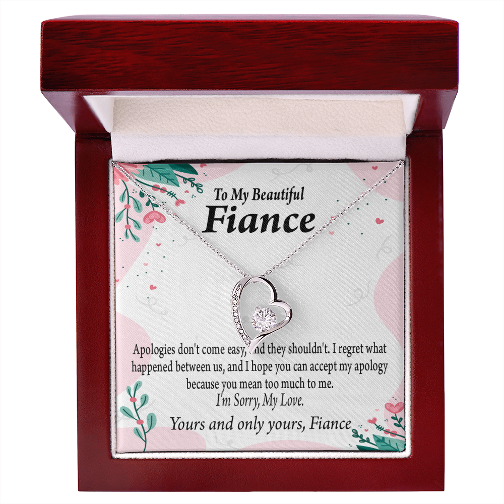 To My Fiancee I'm Sorry My Love Forever Necklace w Message Card-Express Your Love Gifts