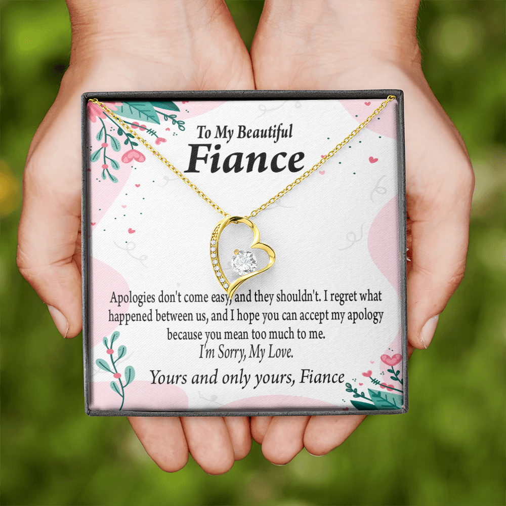 To My Fiancee I'm Sorry My Love Forever Necklace w Message Card-Express Your Love Gifts