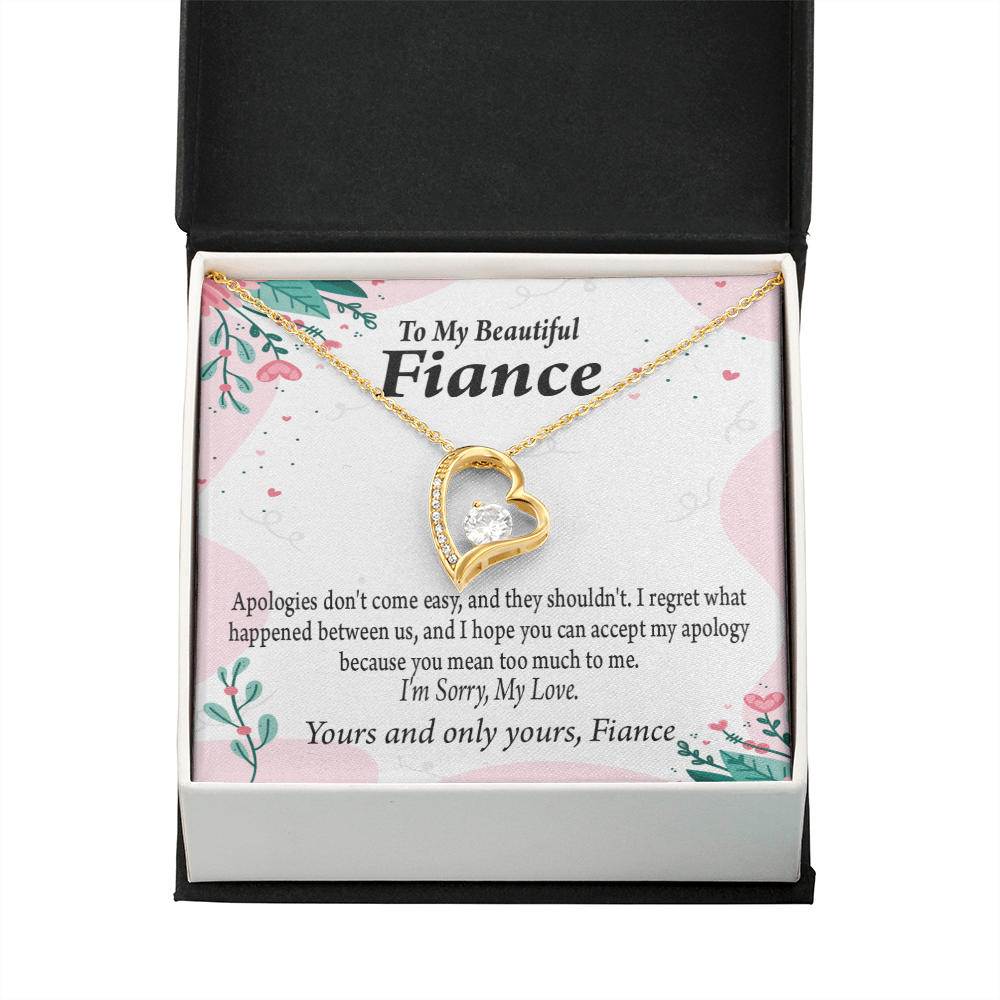 To My Fiancee I'm Sorry My Love Forever Necklace w Message Card-Express Your Love Gifts