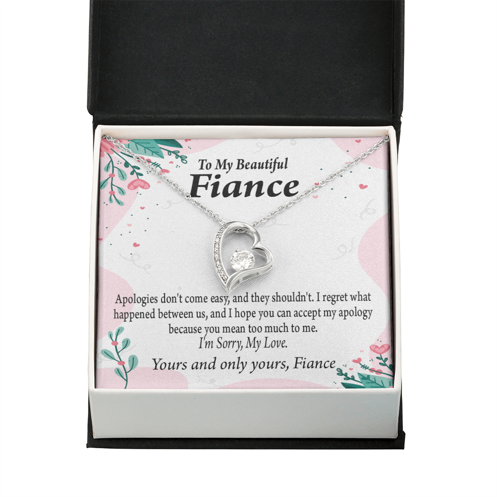 To My Fiancee I'm Sorry My Love Forever Necklace w Message Card-Express Your Love Gifts
