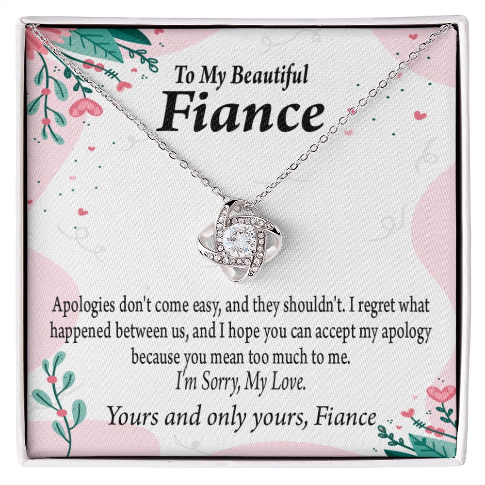 To My Fiancee I'm Sorry My Love Infinity Knot Necklace Message Card-Express Your Love Gifts