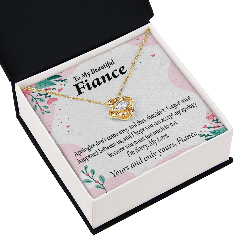 To My Fiancee I'm Sorry My Love Infinity Knot Necklace Message Card-Express Your Love Gifts