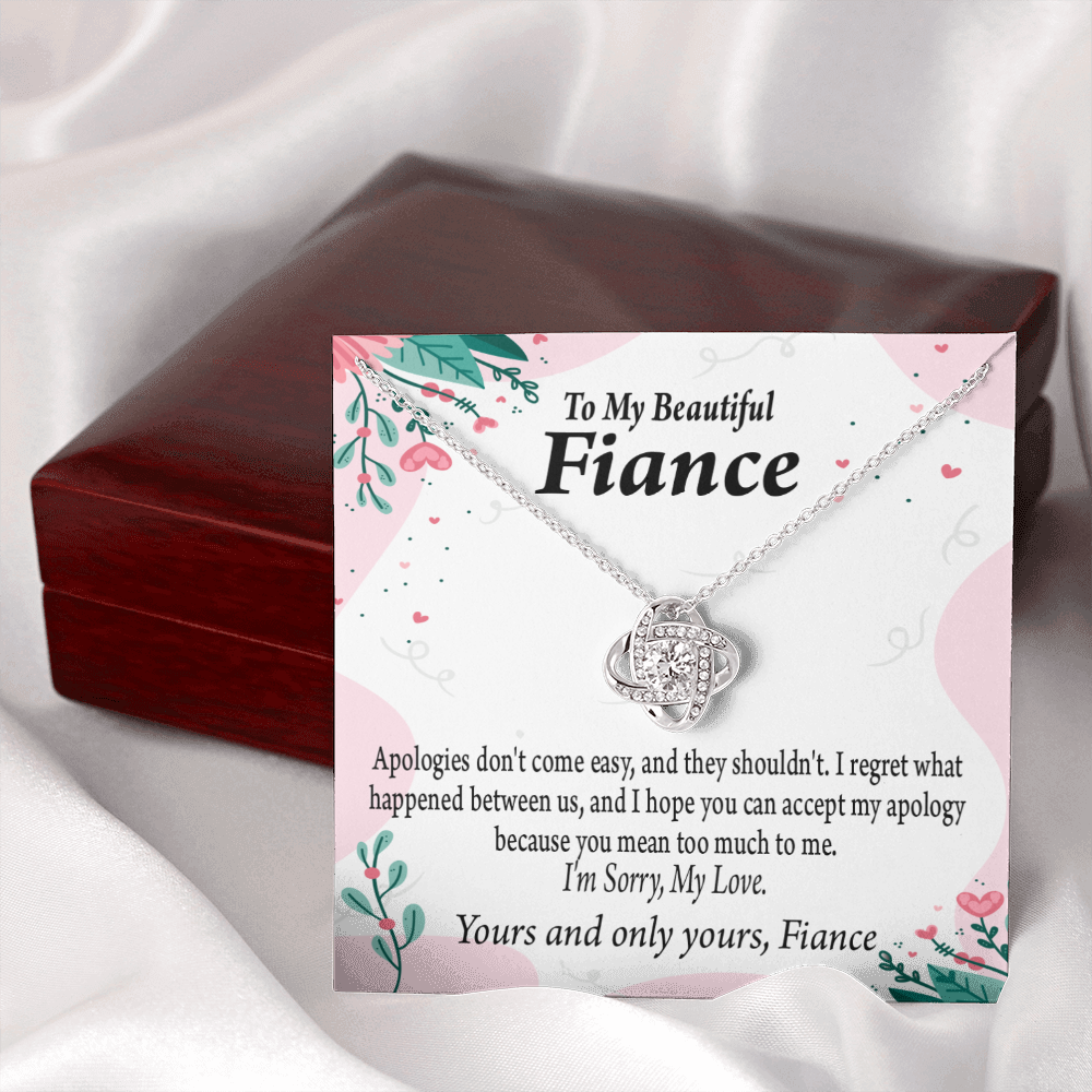 To My Fiancee I'm Sorry My Love Infinity Knot Necklace Message Card-Express Your Love Gifts