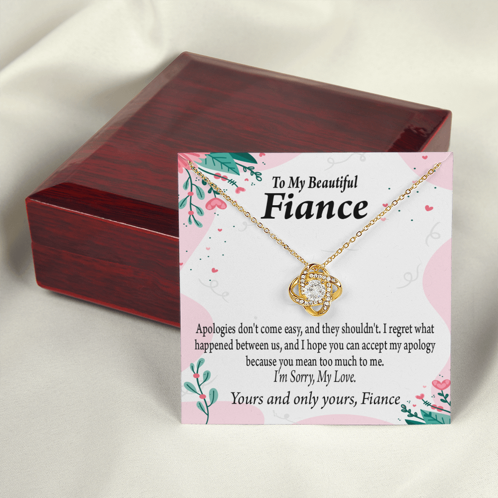To My Fiancee I'm Sorry My Love Infinity Knot Necklace Message Card-Express Your Love Gifts