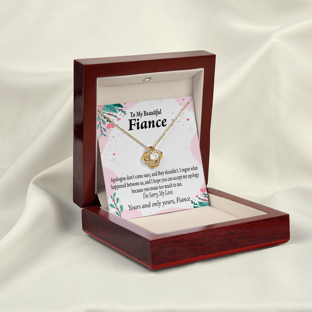 To My Fiancee I'm Sorry My Love Infinity Knot Necklace Message Card-Express Your Love Gifts
