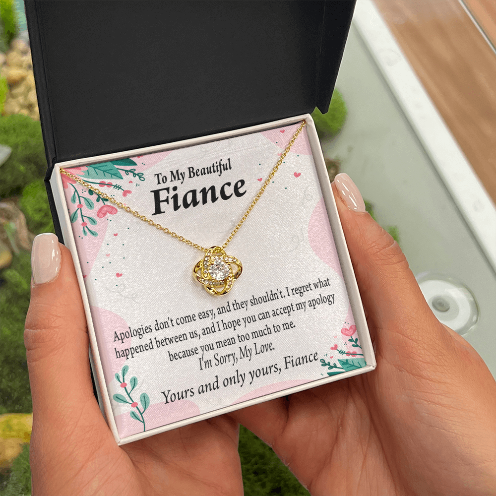 To My Fiancee I'm Sorry My Love Infinity Knot Necklace Message Card-Express Your Love Gifts