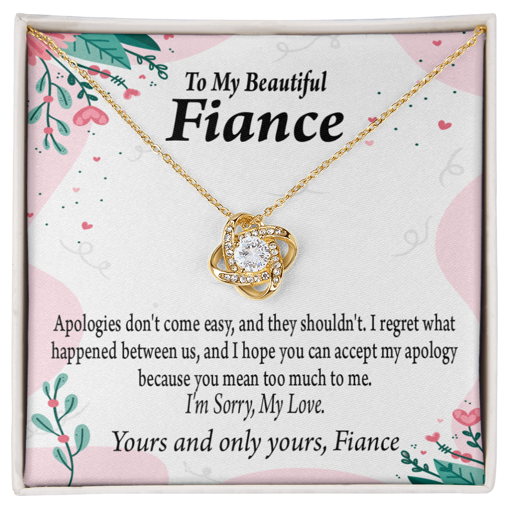 To My Fiancee I'm Sorry My Love Infinity Knot Necklace Message Card-Express Your Love Gifts