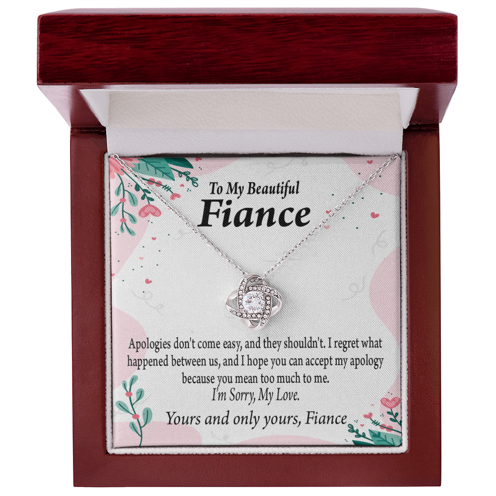 To My Fiancee I'm Sorry My Love Infinity Knot Necklace Message Card-Express Your Love Gifts