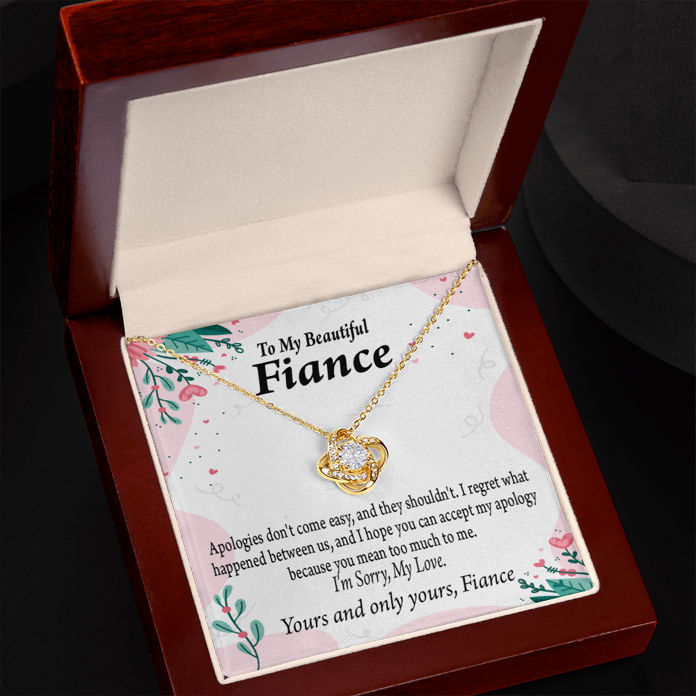 To My Fiancee I'm Sorry My Love Infinity Knot Necklace Message Card-Express Your Love Gifts
