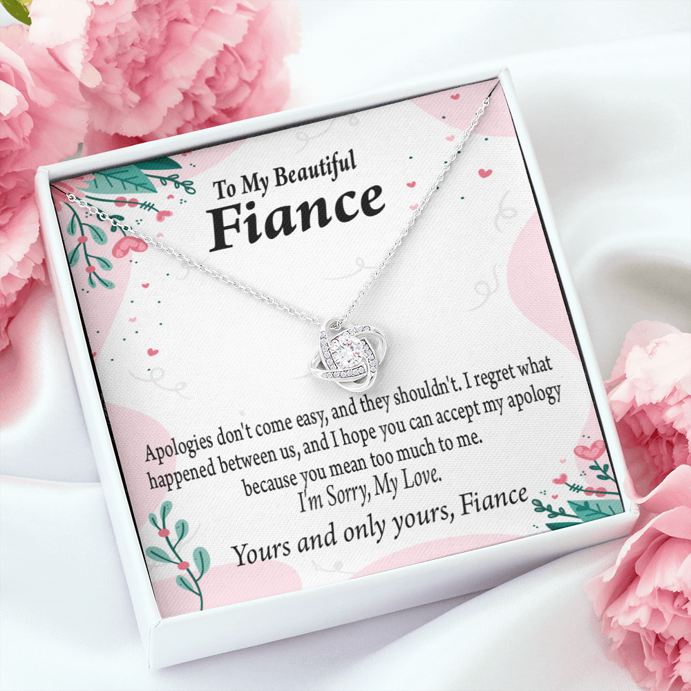 To My Fiancee I'm Sorry My Love Infinity Knot Necklace Message Card-Express Your Love Gifts