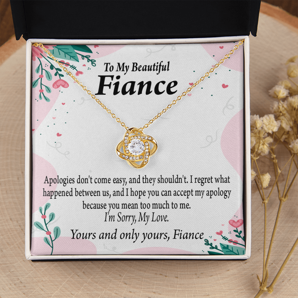 To My Fiancee I'm Sorry My Love Infinity Knot Necklace Message Card-Express Your Love Gifts
