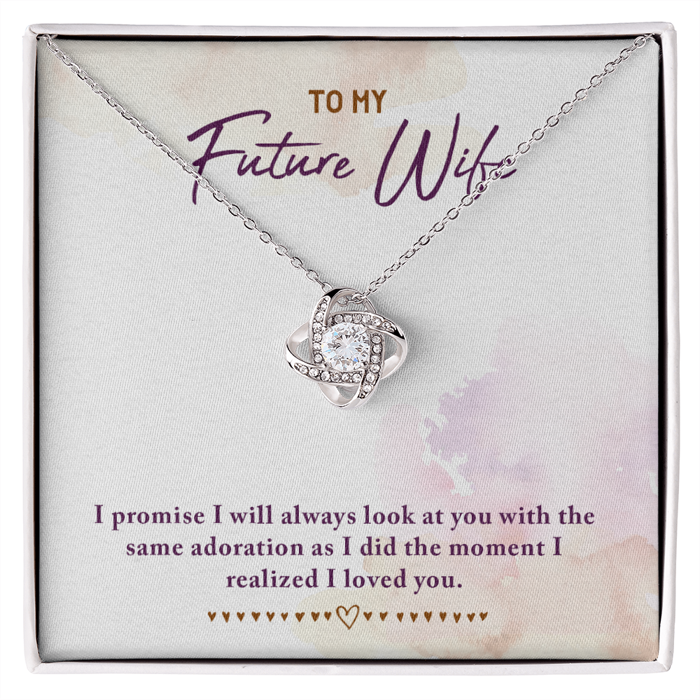 To My Fiancee I Promise Infinity Knot Necklace Message Card-Express Your Love Gifts