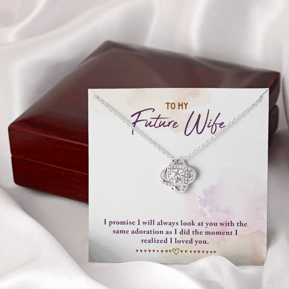 To My Fiancee I Promise Infinity Knot Necklace Message Card-Express Your Love Gifts