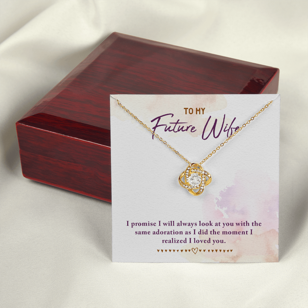 To My Fiancee I Promise Infinity Knot Necklace Message Card-Express Your Love Gifts