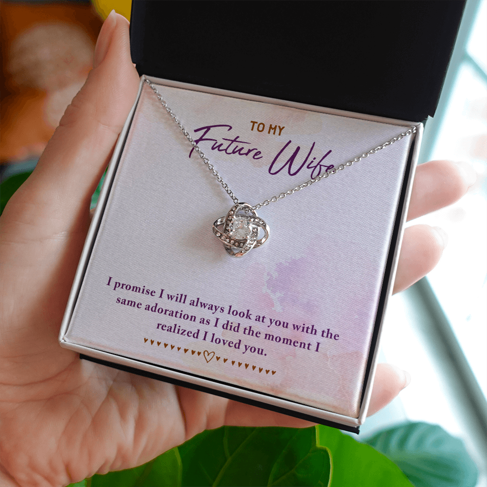 To My Fiancee I Promise Infinity Knot Necklace Message Card-Express Your Love Gifts