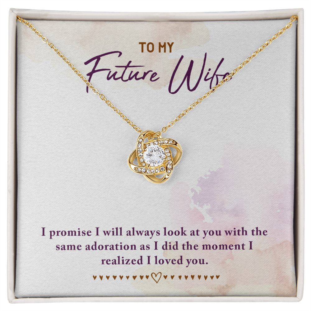 To My Fiancee I Promise Infinity Knot Necklace Message Card-Express Your Love Gifts
