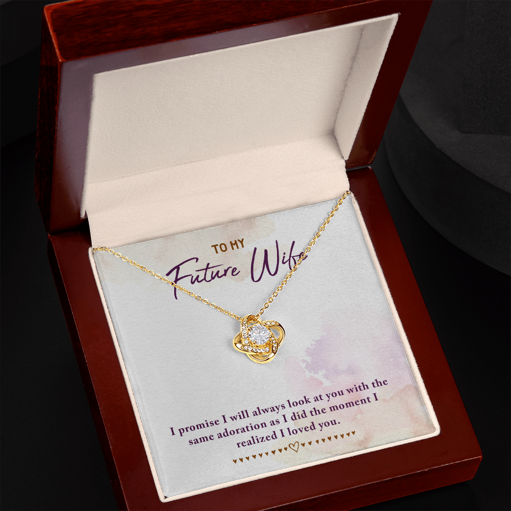 To My Fiancee I Promise Infinity Knot Necklace Message Card-Express Your Love Gifts