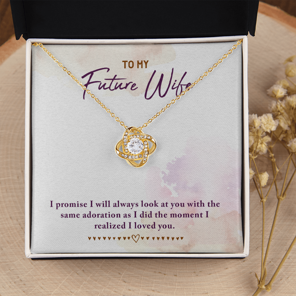 To My Fiancee I Promise Infinity Knot Necklace Message Card-Express Your Love Gifts