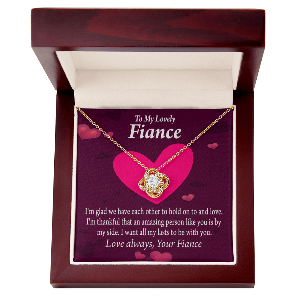 To My Fiancee I Want All My Lasts To Be With You Infinity Knot Necklace Message Card-Express Your Love Gifts