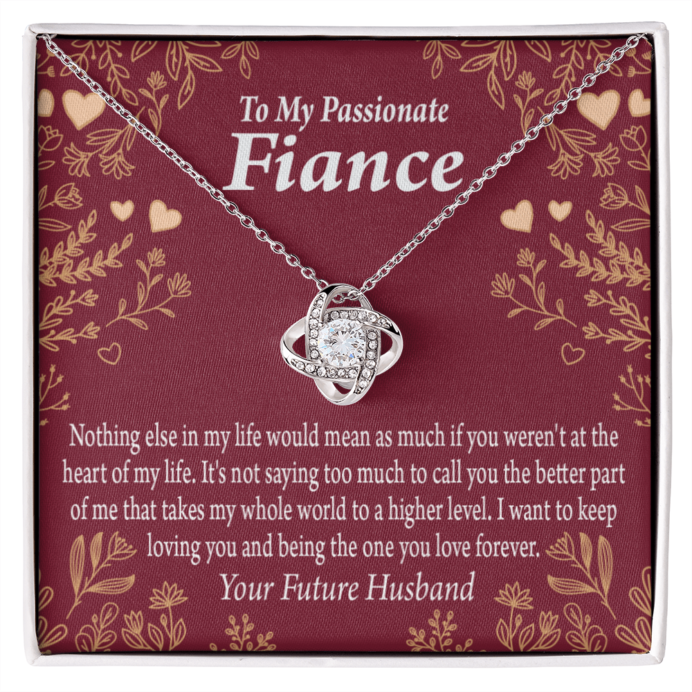 To My Fiancee I Want To Keep Loving You Infinity Knot Necklace Message Card-Express Your Love Gifts
