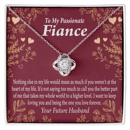 To My Fiancee I Want To Keep Loving You Infinity Knot Necklace Message Card-Express Your Love Gifts